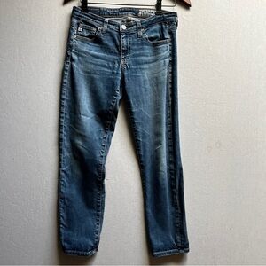 AG Adriano Goldschmied Aged Stilt Cropped Blue Denim Jeans Sz 27